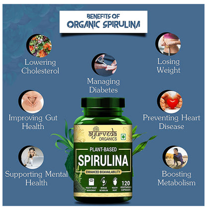 Ayurveda Organics Plant-Based Spirulina Vegetarian Capsule