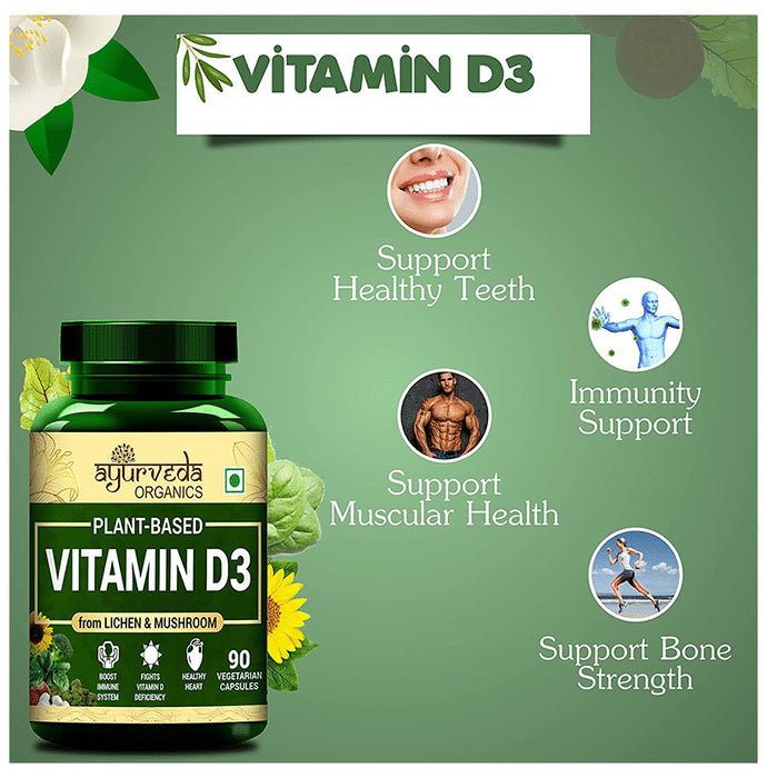 Ayurveda Organics Plant-Based Vitamin D3 Vegetarian Capsule