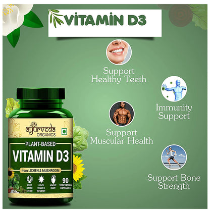 Ayurveda Organics Plant-Based Vitamin D3 Vegetarian Capsule