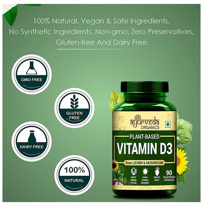 Ayurveda Organics Plant-Based Vitamin D3 Vegetarian Capsule