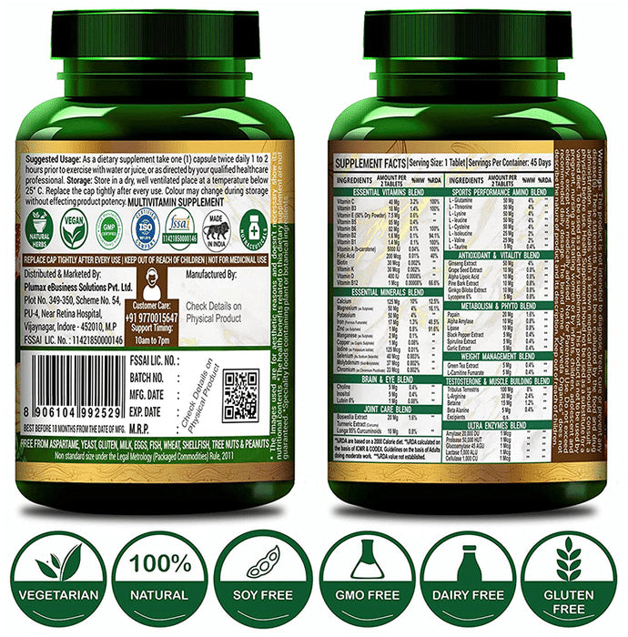 Ayurveda Organics Sports Multivitamin Vegetarian Tablet