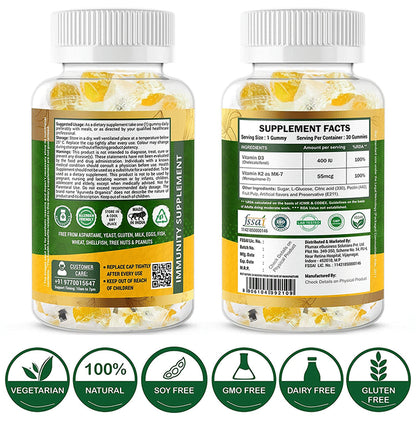 Ayurveda Organics Vitamin D3+K2 Gummies