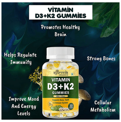 Ayurveda Organics Vitamin D3+K2 Gummies