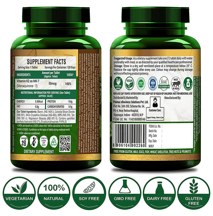 Ayurveda Organics Vitamin K2 MK 7 Vegetarian Tablet