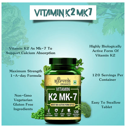 Ayurveda Organics Vitamin K2 MK 7 Vegetarian Tablet