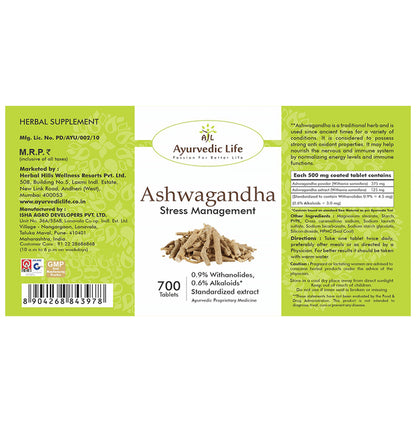 Ayurvedic Life Ashwagandha Stress Management Tablet