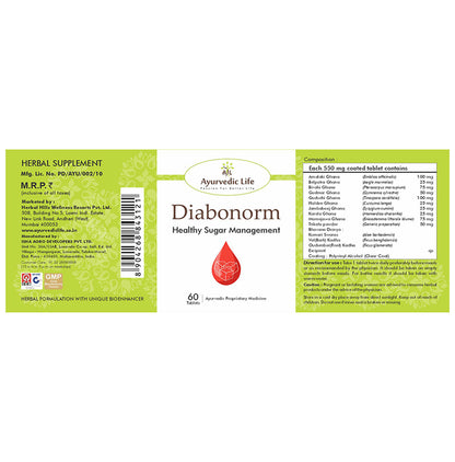 Ayurvedic Life Diabonorm Healthy Sugar Management Tablet