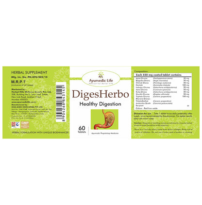 Ayurvedic Life Digesherbo Healthy Digestion Tablet