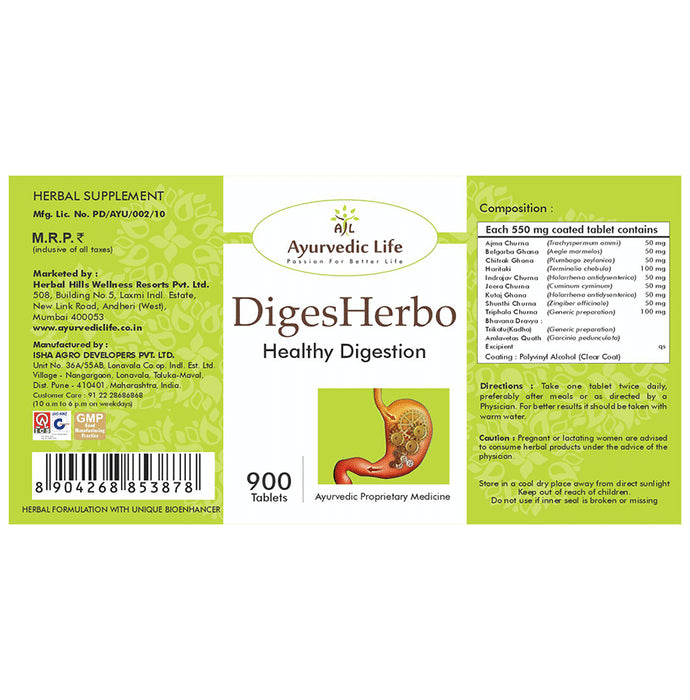 Ayurvedic Life Digesherbo Healthy Digestion Tablet