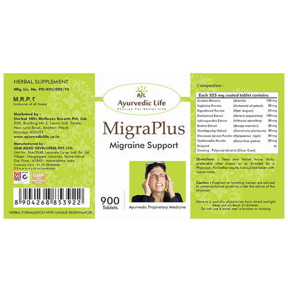 Ayurvedic Life Migra Plus Migraine Support Tablet