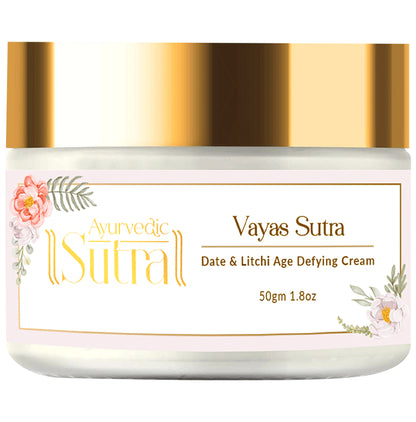 Ayurvedic Sutra Date and Litchi Age Defying Cream for Anti-aging, Reduces Fine lines & Wrinkles - Classic Derma