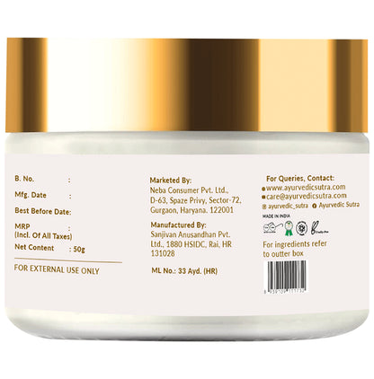 Ayurvedic Sutra Date and Litchi Age Defying Cream for Anti-aging, Reduces Fine lines & Wrinkles