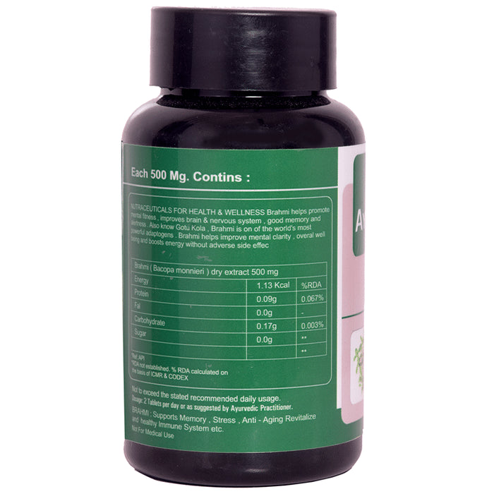 Ayurvediq Better Life Brahmi Tablet Wellness Pure Herbs Improves Alertness Anti- Ageing