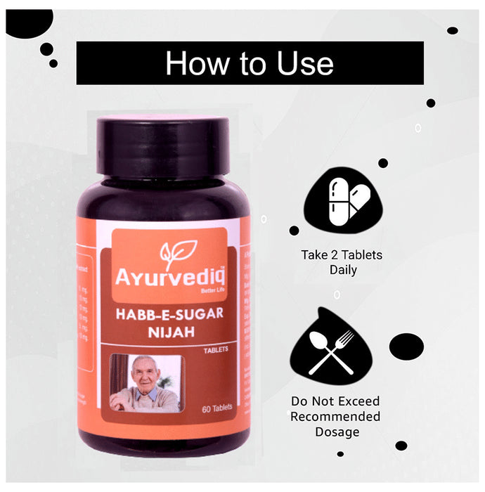 Ayurvediq Better Life Habb-E-Sugar Nijah Tablets Diabetes Care Formula Maintain Healthy Sugar Levels Natural Herbs