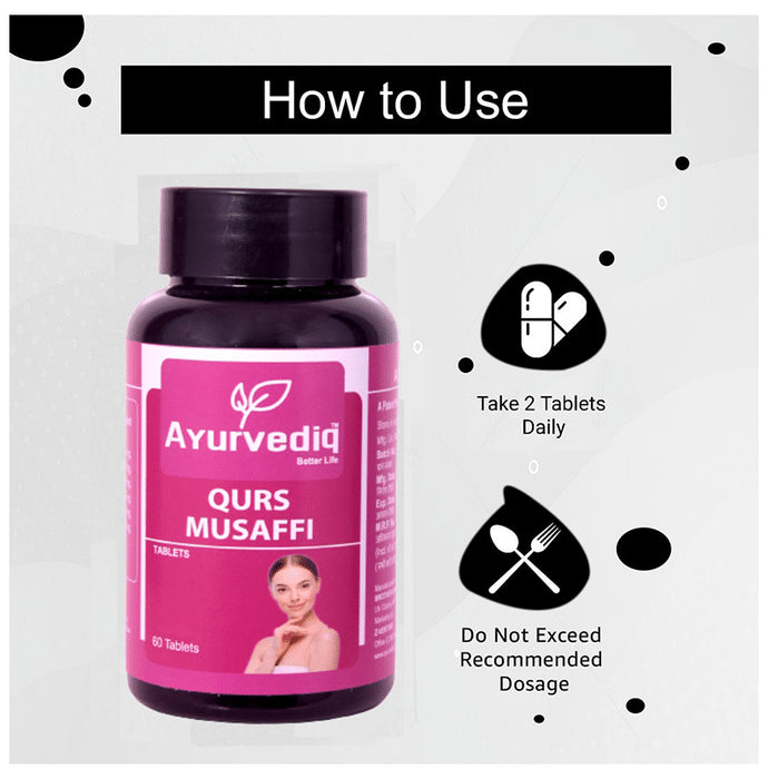 Ayurvediq Better Life Qurs Musaffi Tablet Blood Purifier Skin Care Pimple Free for Natural Glowing & Shiny Skin