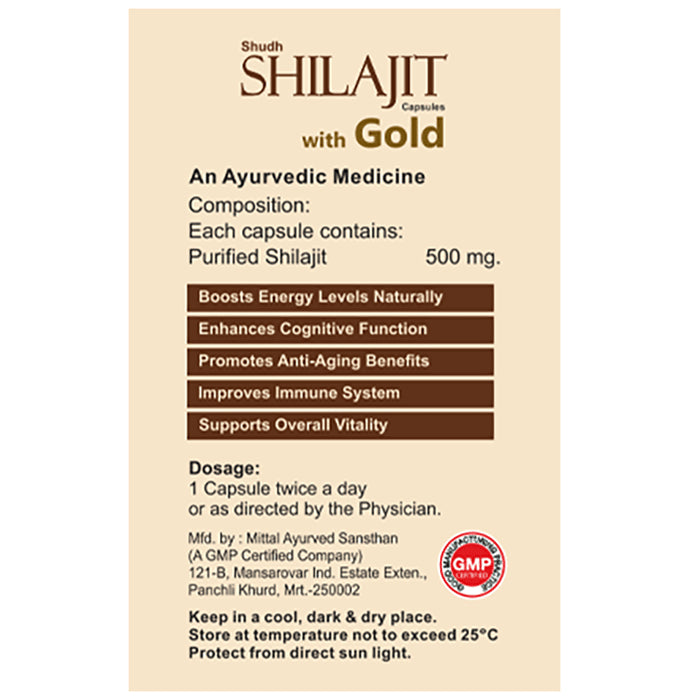 Ayurvism Shudh Shilajit Capsule with Gold