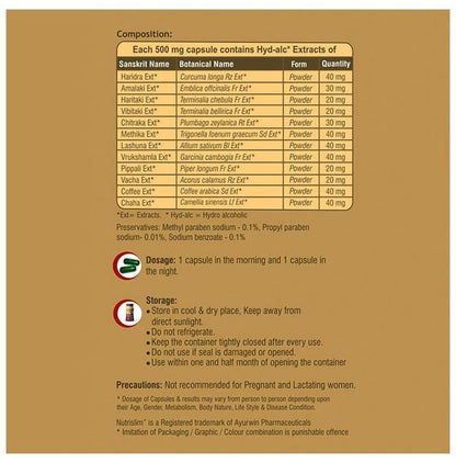 Ayurwin Combo Pack of Nutrislim Plus 60 Capsules & Nutrislim Plus Powder 500gm (Vanilla)