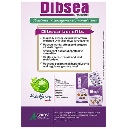 Ayusea Combo Pack of Dibsea Capsule (60) & Dibsea Granule 100gm