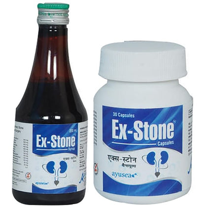 Ayusea Combo Pack of Exstone Syrup (200ml Each) & Capsule (30 Each) - Classic Derma