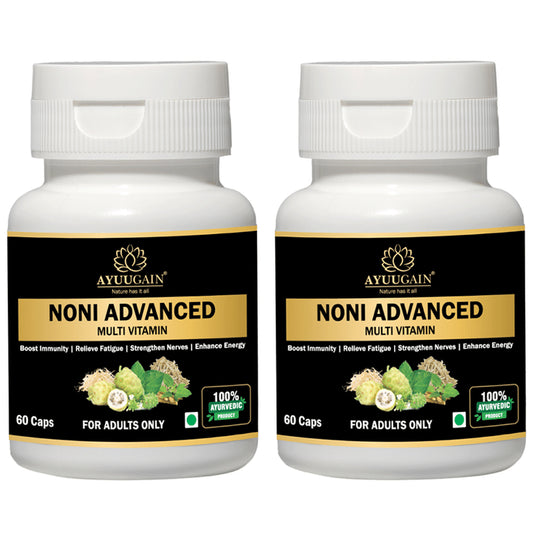 Ayuugain Noni Advanced Multivitamin Capsule With Ashwagandha, Safed Musli to Boost Immunity, Stamina - Classic Derma