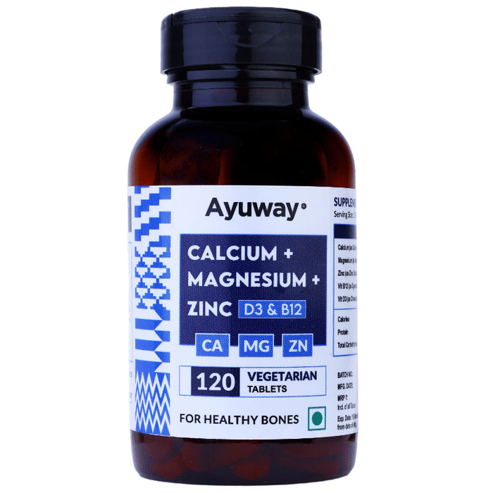 Ayuway Calcium + Magnesium + Zinc Tablet (120 Each) - Classic Derma