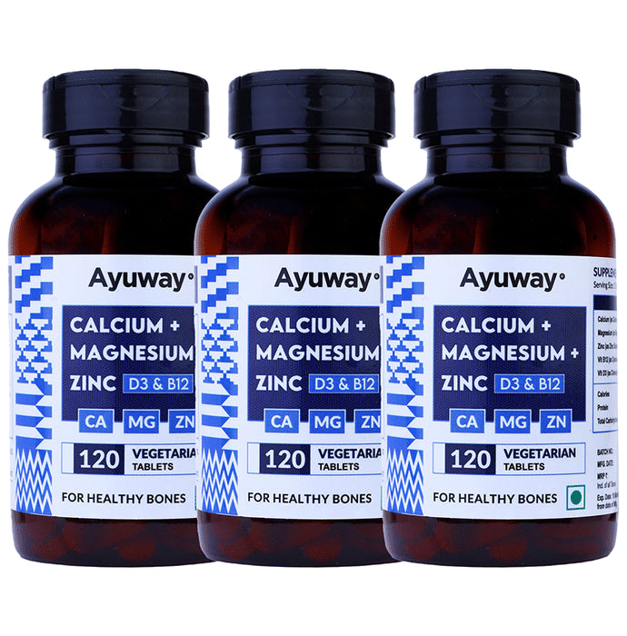 Ayuway Calcium + Magnesium + Zinc Tablet (120 Each) - Classic Derma