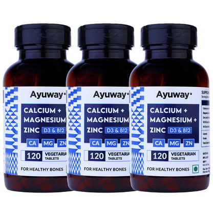 Ayuway Calcium + Magnesium + Zinc Tablet (120 Each) - Classic Derma