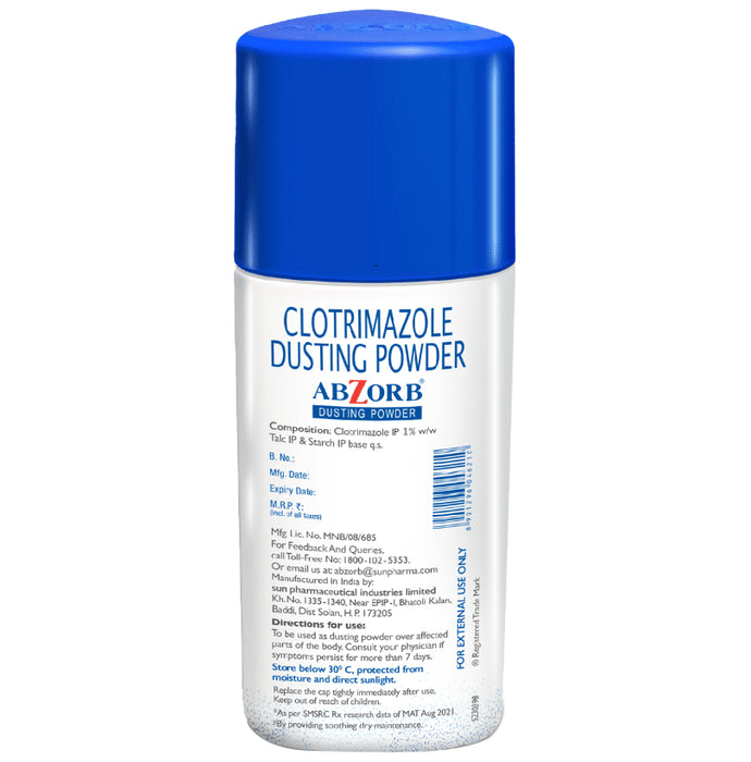 Abzorb Anti Fungal Dusting Powder | Absorbs Excess Sweat | Controls Itching | Derma Care | Manages Fungal Infections Dusting Powder