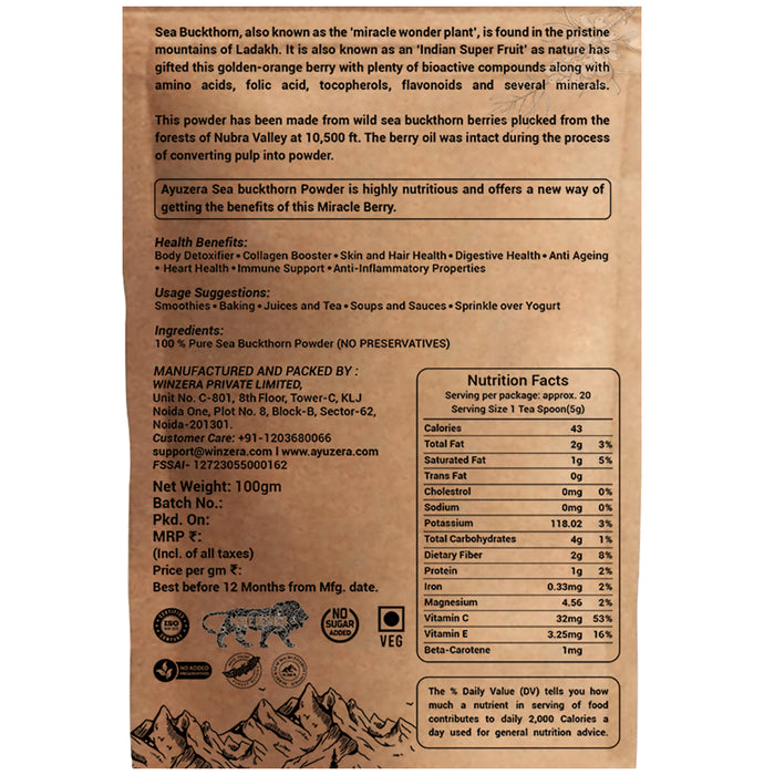 Ayuzera Sea Buckthorn Dry Berries Powder