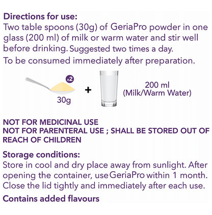 Evexia GeriaPro for Nutrition | No Added Sugar | Flavour Powder Vanilla