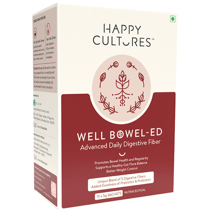 Happy Cultures Well Bowel-ED Advance Daily Digestive Fibre Sachets (5gm Each) - Classic Derma