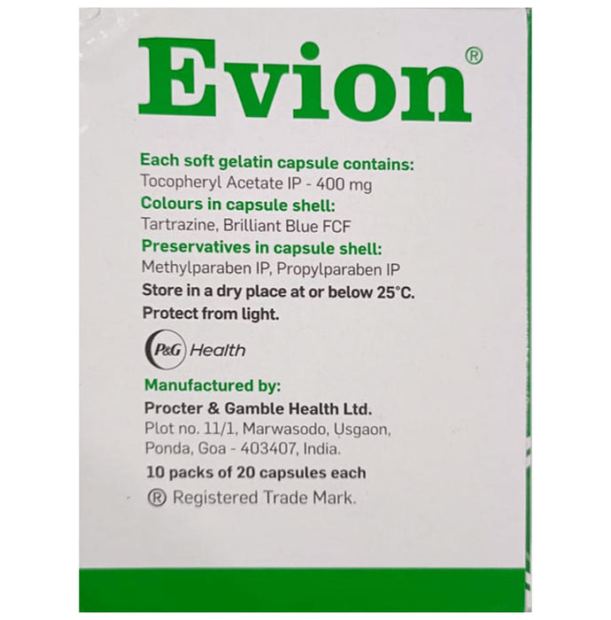 Evion 400mg Capsule with Vitamin E for Cellular Health