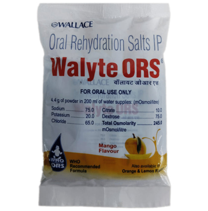 Walyte ORS for Instant Hydration & Electrolyte Balance | Flavour Powder Mango - Classic Derma