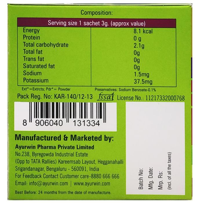 Ayurwin Nutrislim Slimming Green Tea Sachet (3gm Each) Lemon