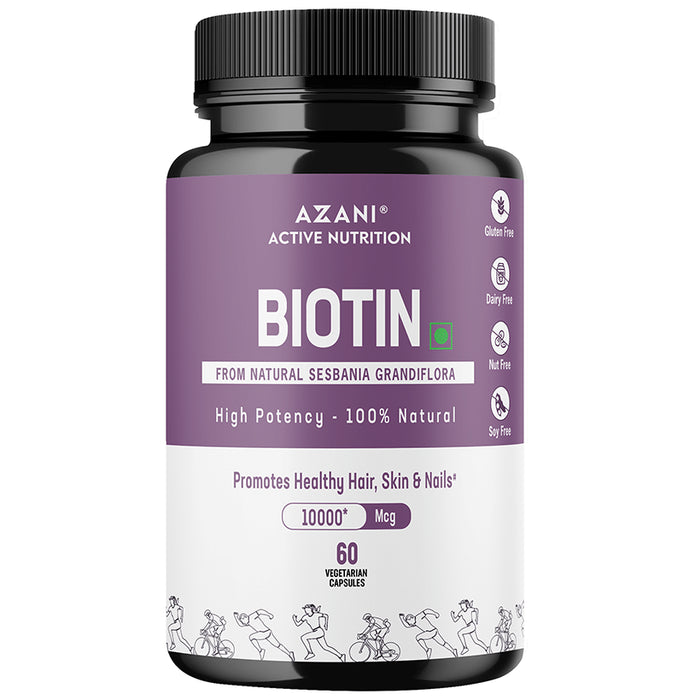 Azani Active Nutrition Biotin 10000mcg Vegetarian Capsule - Classic Derma