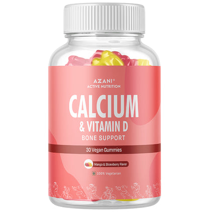 Azani Active Nutrition Calcium & Vitamin D Bone Support Vegan Gummies Mango & Strawberry - Classic Derma