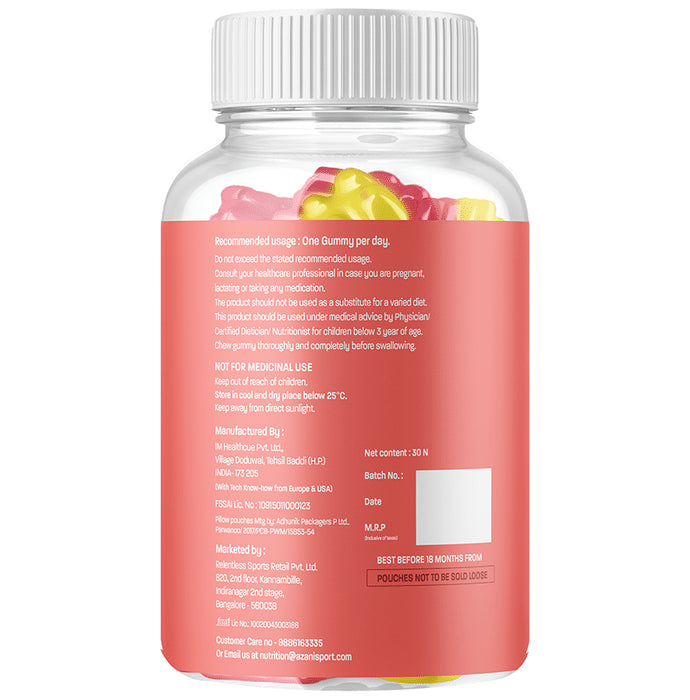 Azani Active Nutrition Calcium & Vitamin D Bone Support Vegan Gummies Mango & Strawberry