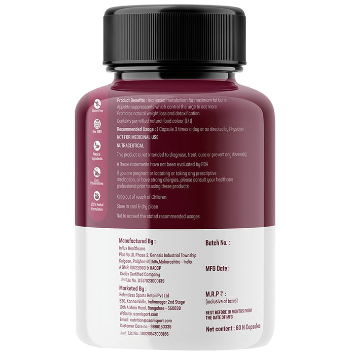 Azani Active Nutrition Lean Natural Weight Loss Vegetarian Capsule