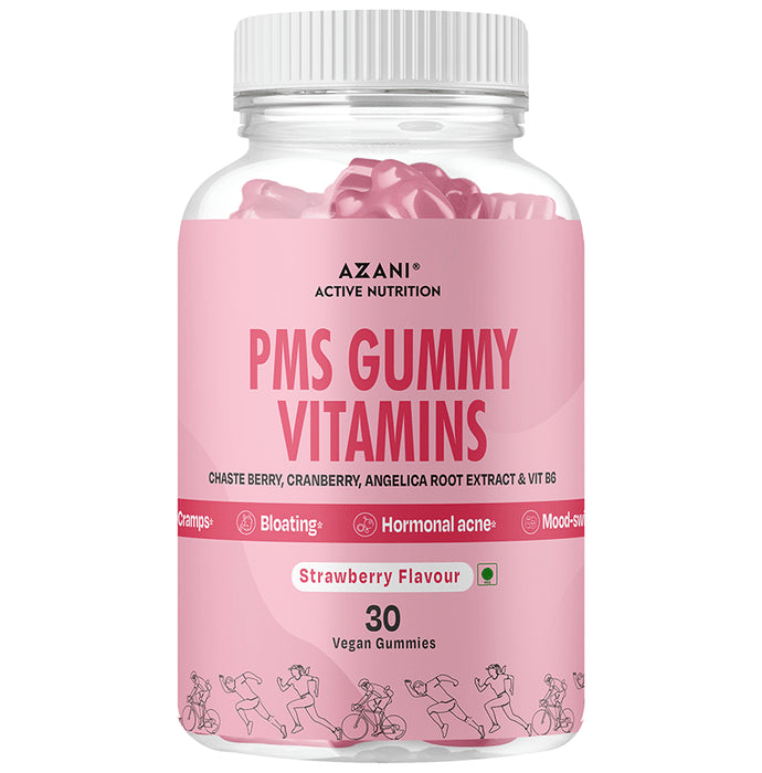 Azani Active Nutrition PMS Vitamins Gummies Strawberry - Classic Derma