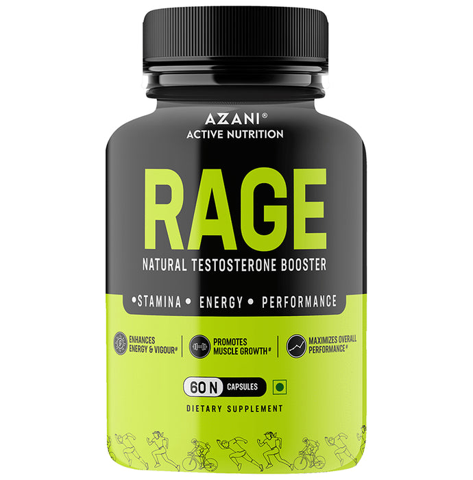 Azani Active Nutrition Rage Natural Testosterone Booster Capsule - Classic Derma