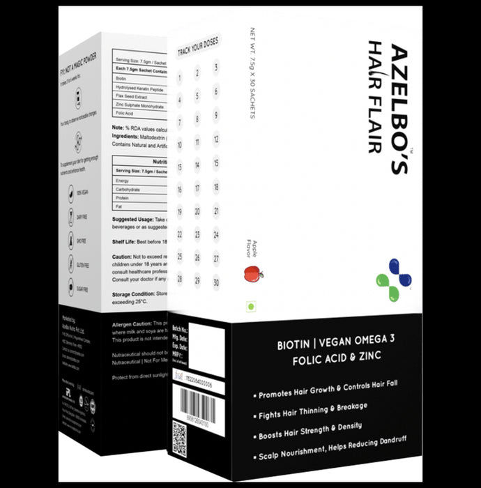 Azelbo's Hair Flair Sachet (7.5gm X 30 Each ) Apple - Classic Derma