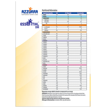 Azzurra Essential DM with Fibres & FOS for Diabetics | Flavour Powder Vanilla