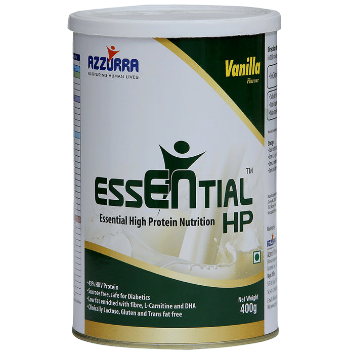 Azzurra Essential High Protein Nutrition with L-Creatine & DHA | Flavour Powder Vanilla - Classic Derma