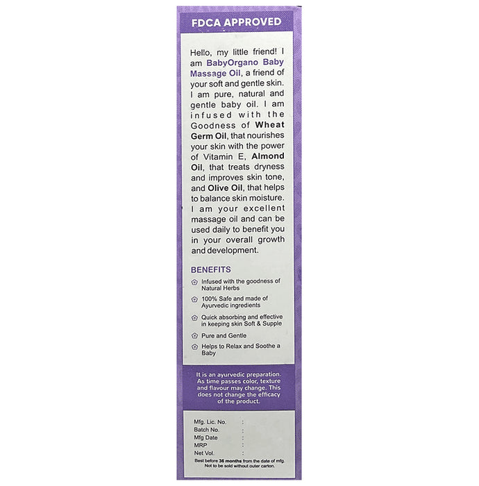 Baby Organo Combo Pack of Gentle Baby Wash 200ml, Nourishing Baby Lotion 200ml & Soothing Baby Massage Oil 100ml