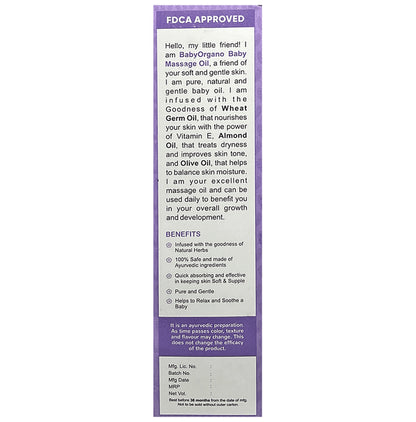 Baby Organo Combo Pack of Gentle Baby Wash 200ml, Nourishing Baby Lotion 200ml & Soothing Baby Massage Oil 100ml