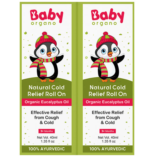 Baby Organo Natural Cold Relief Roll On with Organic Eucalyptus Oil (40ml Each) - Classic Derma