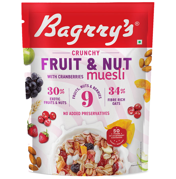 Bagrry's Crunchy Fruit and Nut with Cranberries Muesli - Classic Derma
