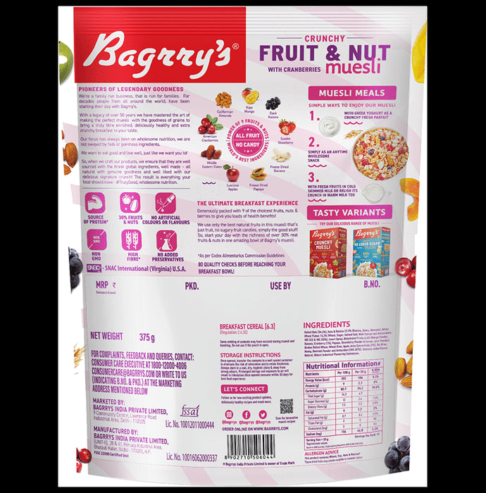Bagrry's Crunchy Fruit and Nut with Cranberries Muesli
