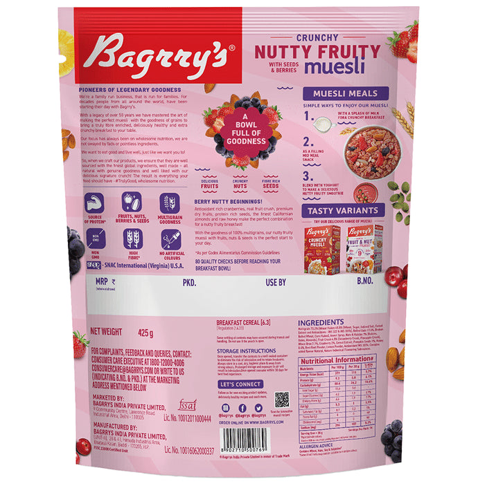 Bagrry's Crunchy Nutty Fruity with Seeds & Berries Muesli