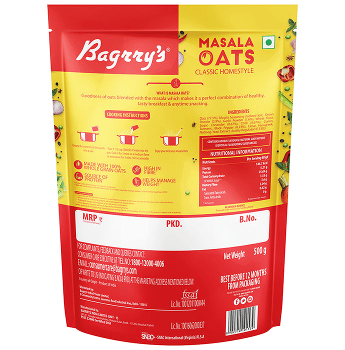 Bagrry's Masala Oats Classic Homestyle